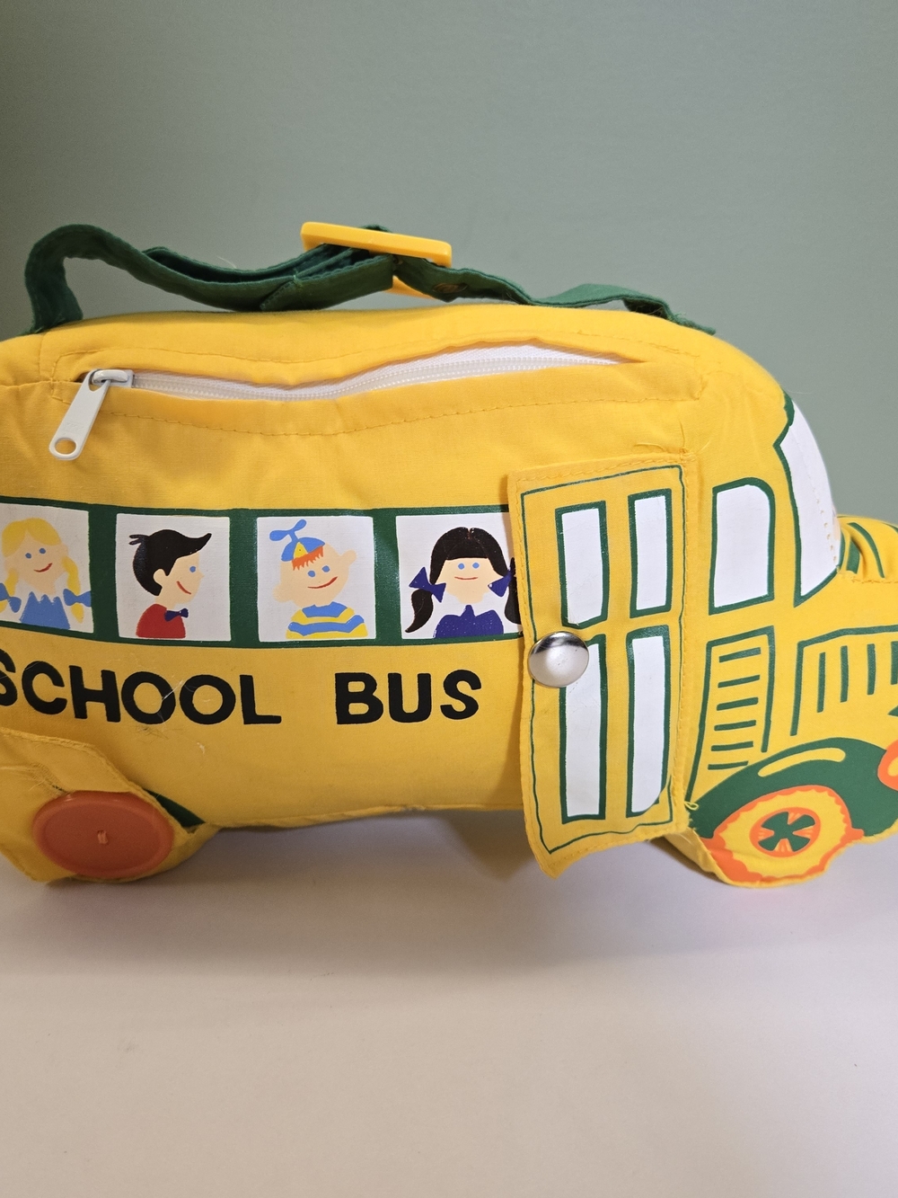 Vintage 1980s AmToy Fun to Learn School Bus Plush - Blank Label